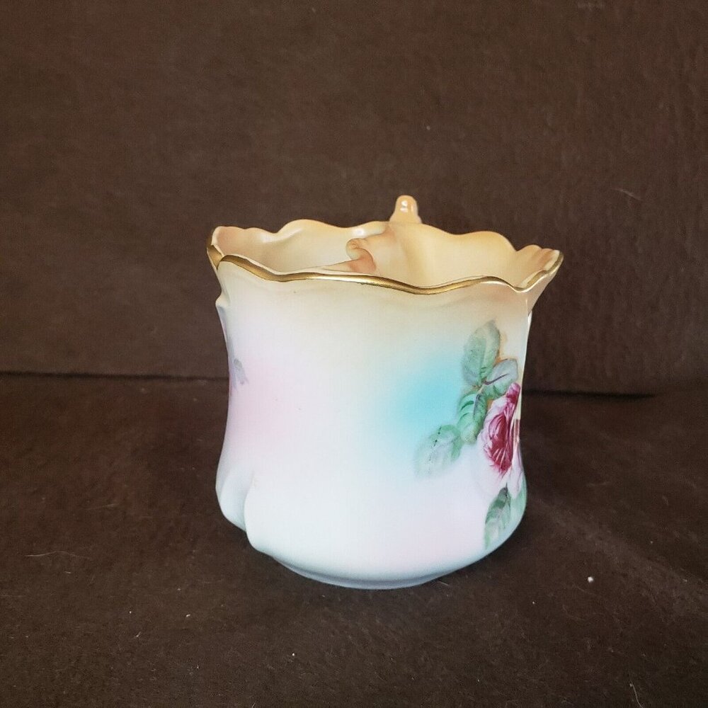 Vintage Antique Mustache Cup Brandenburg Roses Germany - Picture 3 of 15